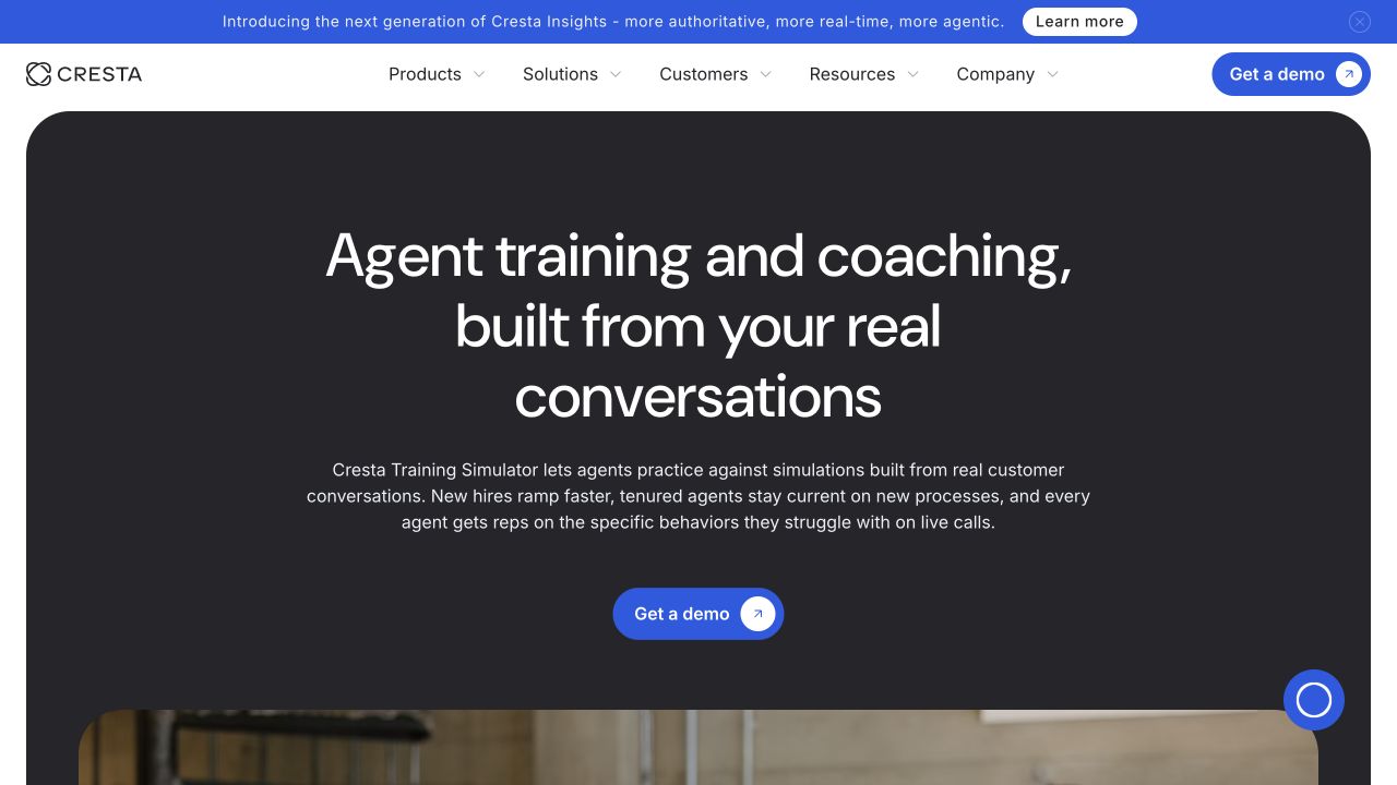 Cresta Training Simulator产品页面