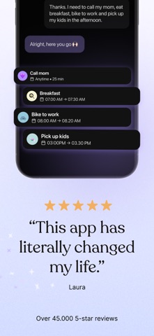 A conversational input becomes planned tasks rather than remaining a standalone chat answer