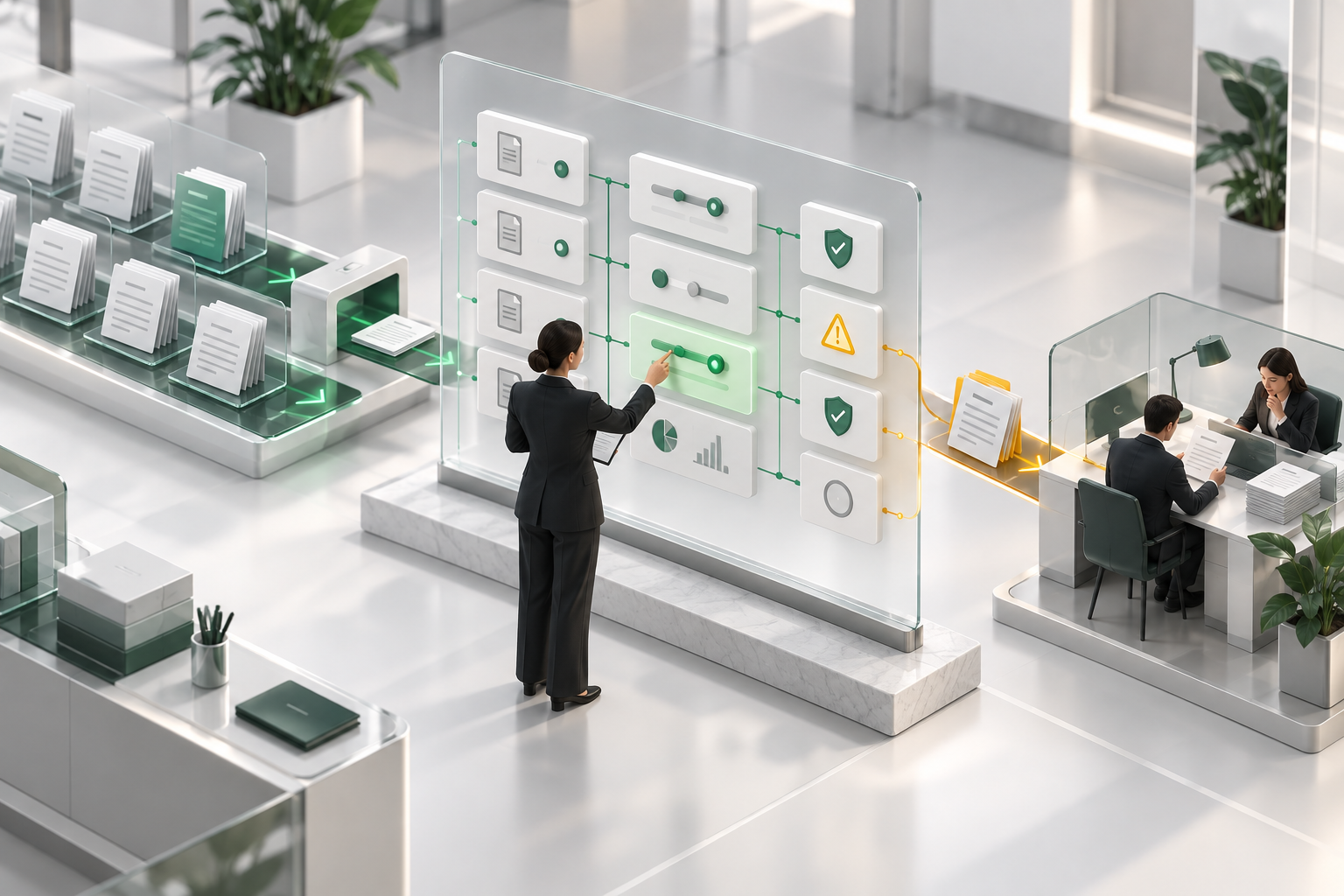 Legal teams configure clause standards, risk boundaries, and escalation rules as reusable workflows