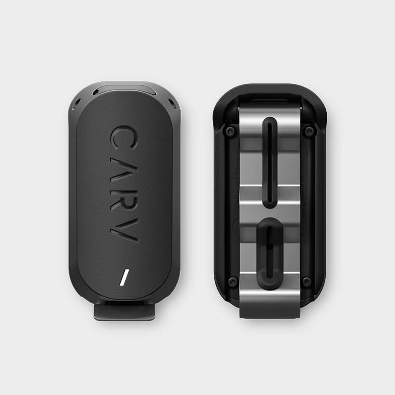 Front and back of the Carv 2 boot sensor