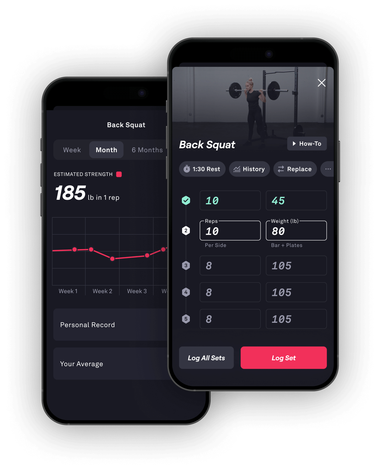 Fitbod exercise demonstrations, set logging, and workout history