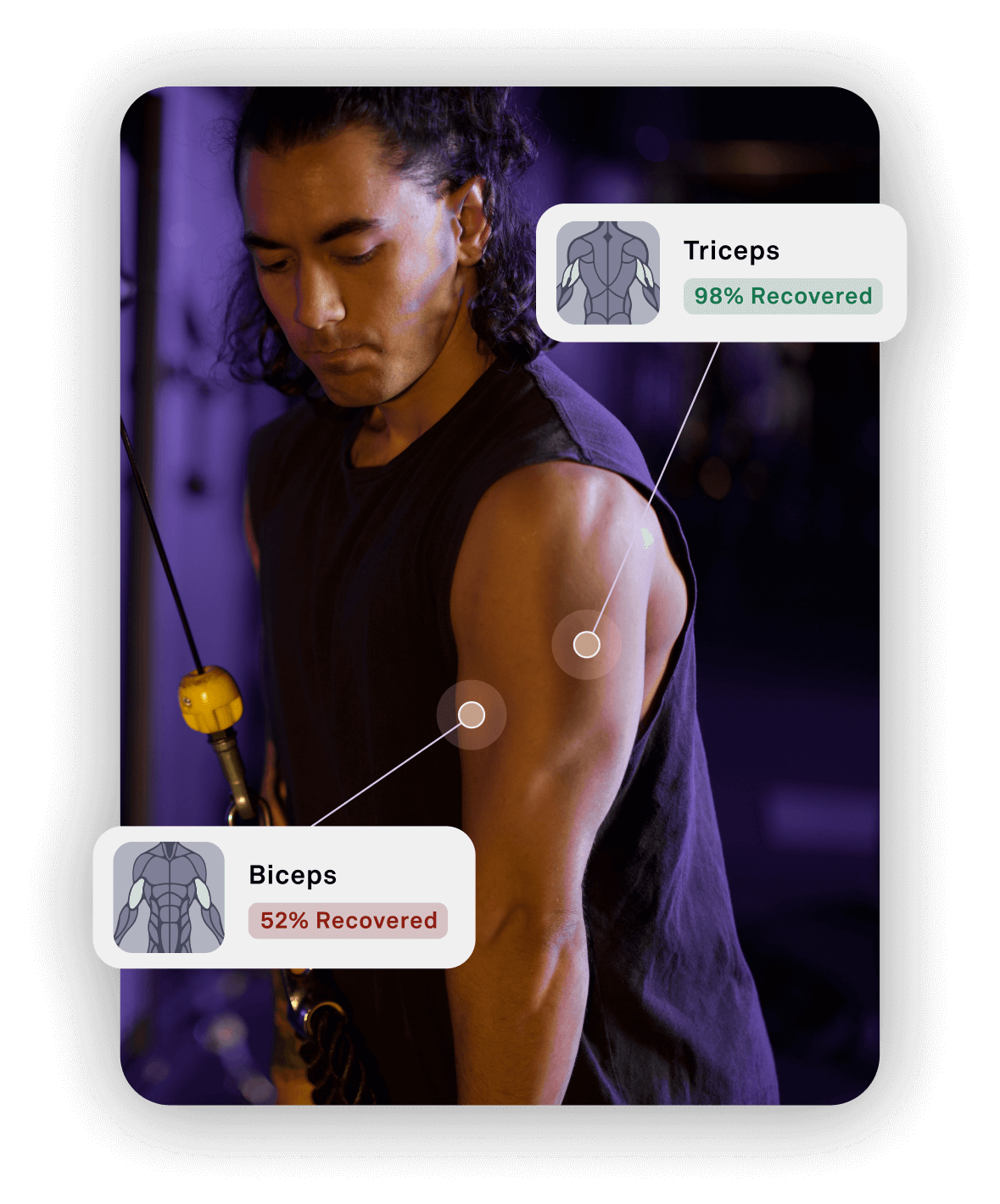 Fitbod’s estimated muscle-recovery view