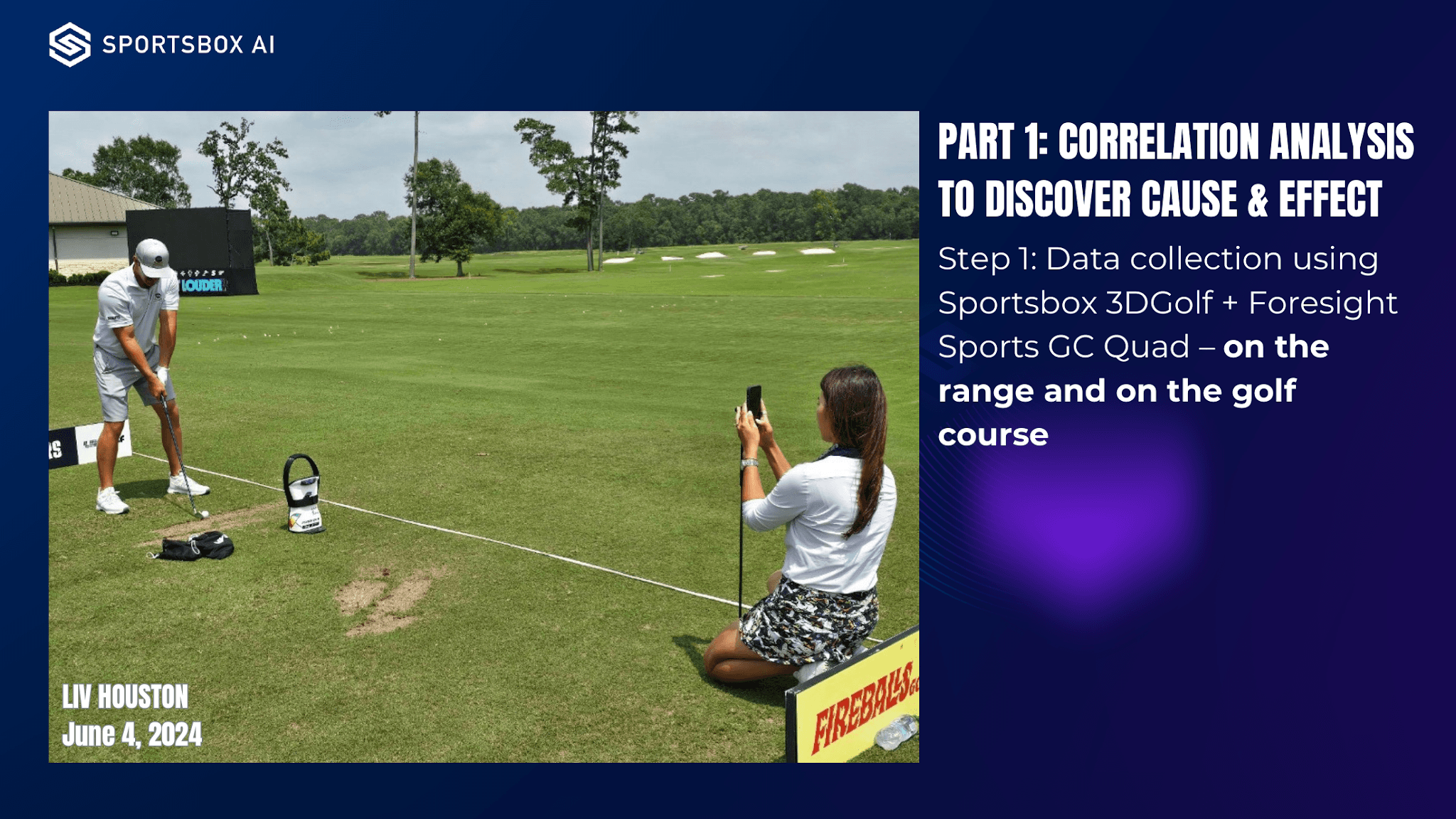 The official case shows a phone capturing the swing while a Foresight device records the shot