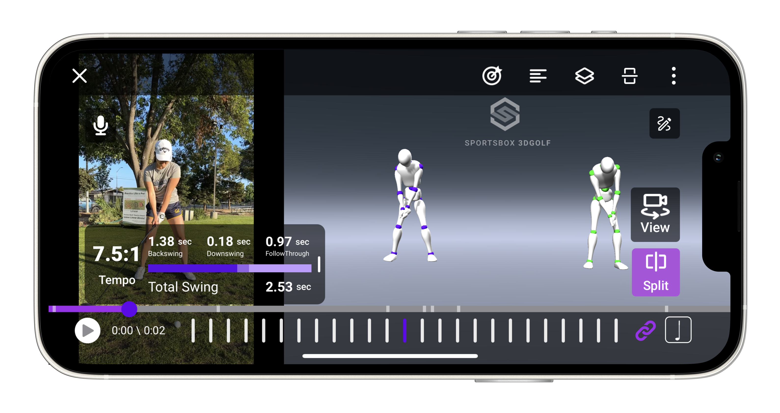 The Sportsbox help center places original video beside two 3D swing models
